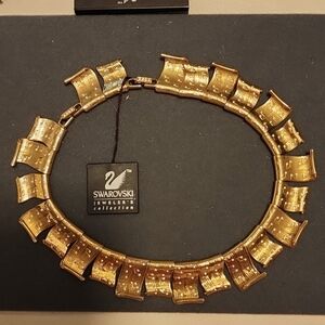 VINTAGE Swarovski Gold Collar Necklace